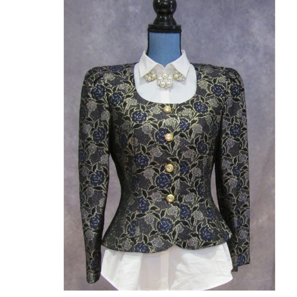 Talbots Jackets & Blazers - Vintage Talbots Kathryn Conover Blue Rose Jacket